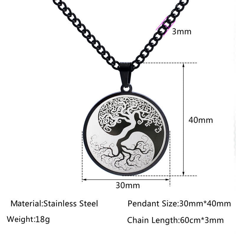 KarmaRipple's The Tree of Life Titanium Steel Connection Pendant Necklace p9
