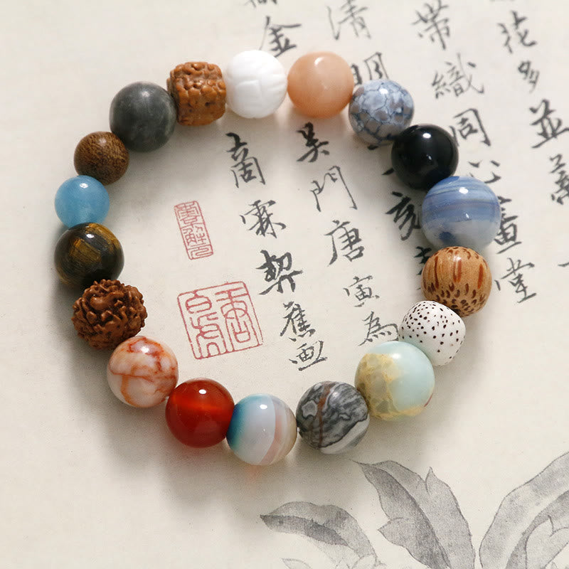 KarmaRipple's Authentic Bodhi Seed Gemstone Stone Agate Keep Away Evil Spirits Bracelet p9