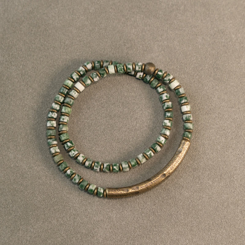 KarmaRipple's Sodalite Picture Jasper Green Point Stone Balance Wisdom Bracelet p11