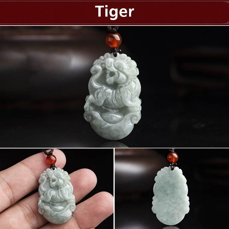 KarmaRipple's Authentic Jade 12 Chinese Zodiac Sucess Necklace Pendant p39