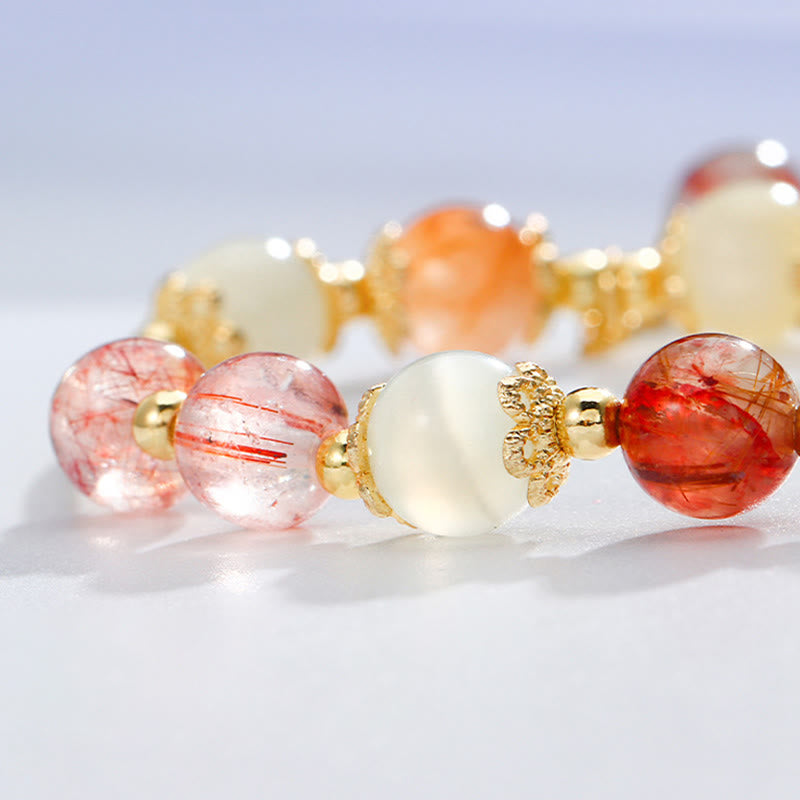 KarmaRipple's Colorful Rutilated Quartz Cat Eye Zircon Auspiciousness Bead Bracelet p7