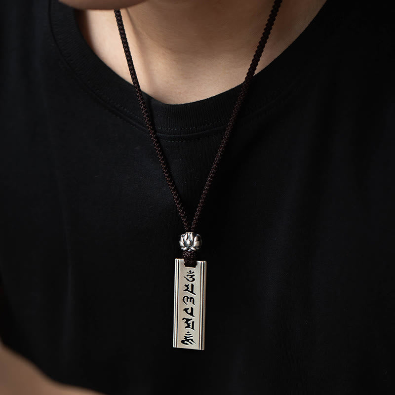 KarmaRipple's 999 Sterling Silver Om Mani Padme Hum Engraved Lotus Wisdom Pendant Necklace p4