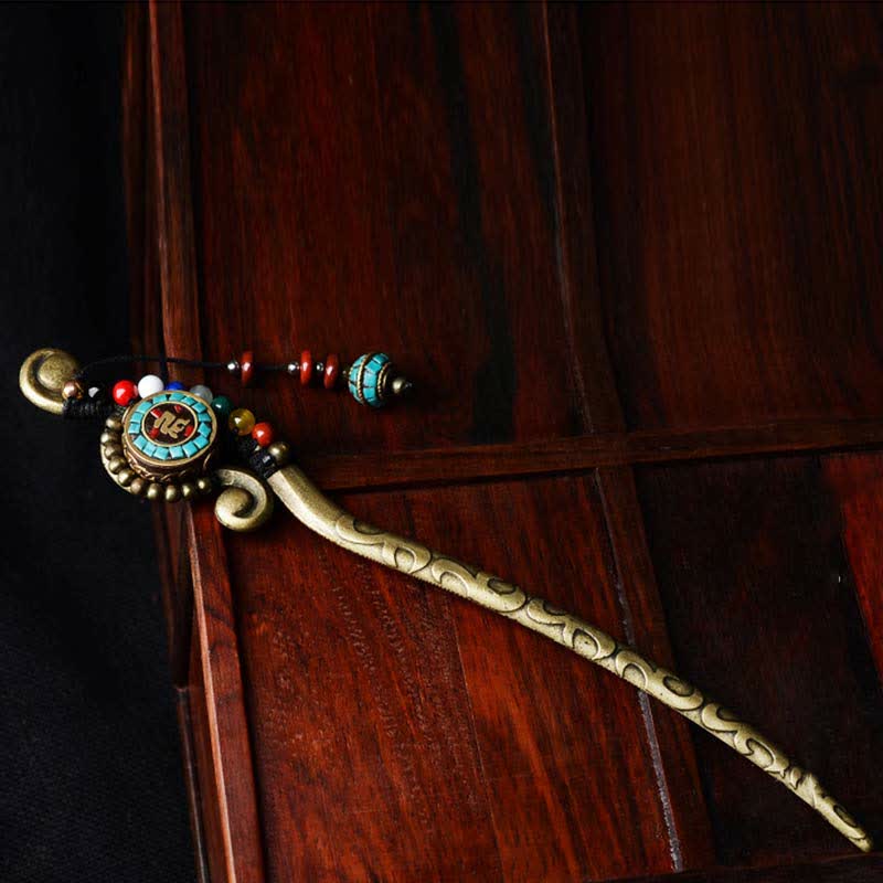 KarmaRipple's Tibetan Turquoise Agate Protection Hairpin Decorations p4