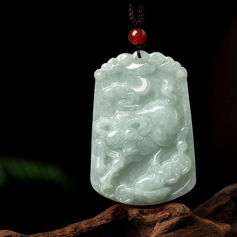 KarmaRipple's Authentic Jade 12 Chinese Zodiac Abundance Amulet Necklace Pendant p30