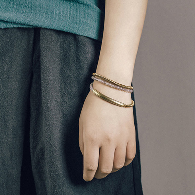 KarmaRipple's Tibetan Various Agate Stone Bronze Protection Triple Wrap Bracelet p15