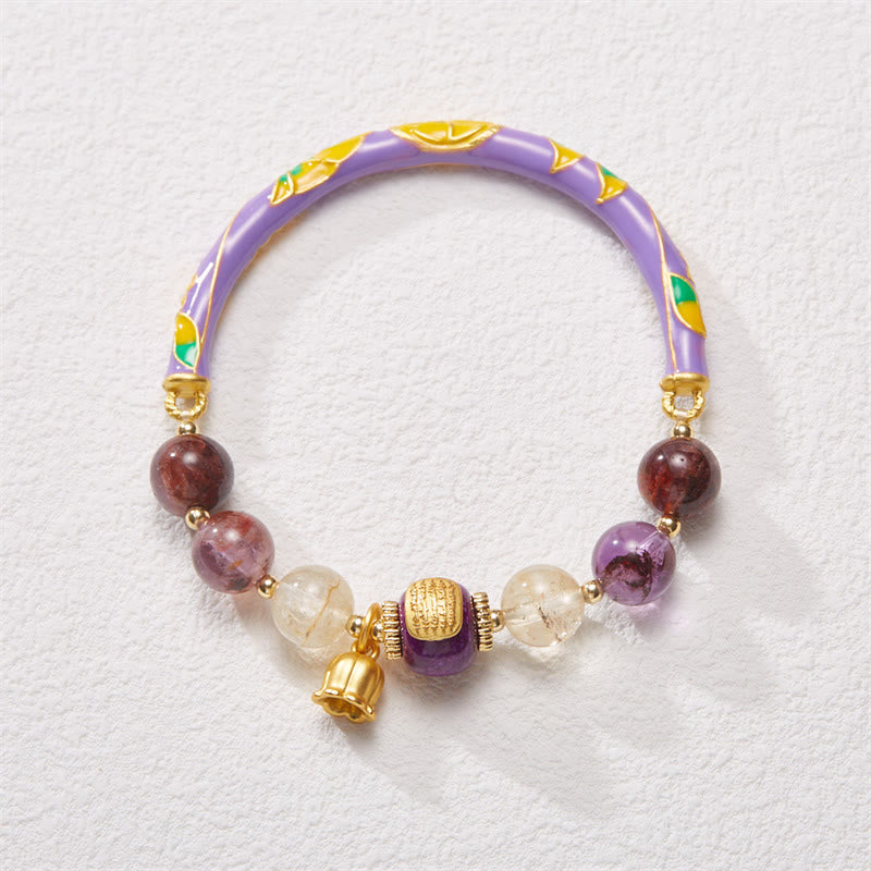 KarmaRipple's Purple Phantom Purple Jade Scripture Citrine Love Wisdom Bracelet Bangle p1