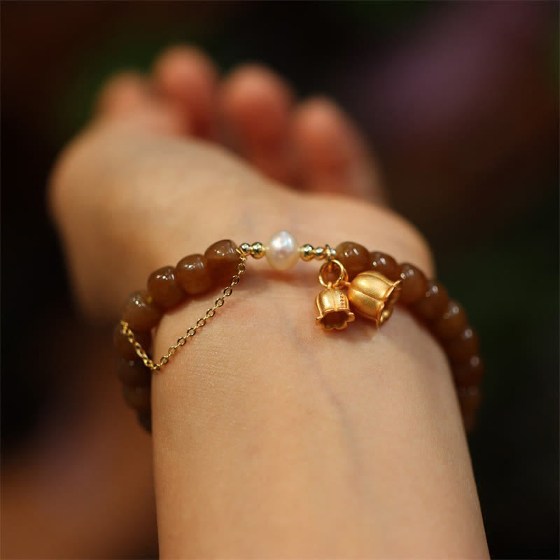 KarmaRipple's 925 Sterling Silver Authentic Hetian Jade Lily Of The Valley Talisman Bracelet p4