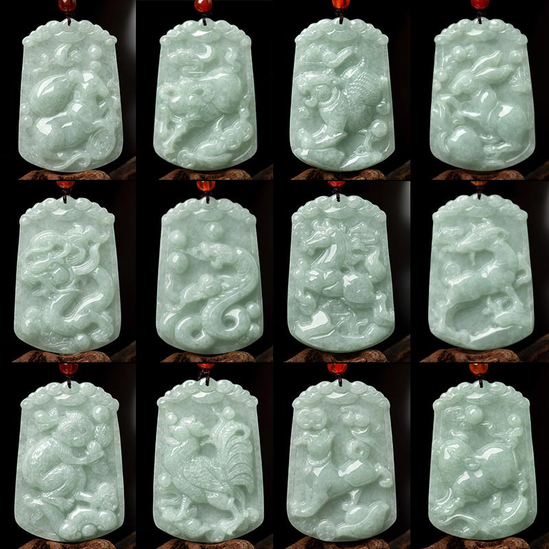 KarmaRipple's Authentic Jade 12 Chinese Zodiac Abundance Amulet Necklace Pendant p24