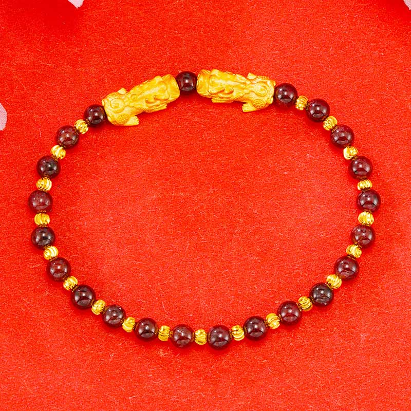 KarmaRipple's Electroplating Golden Double Pixiu Wealth Bracelet p12