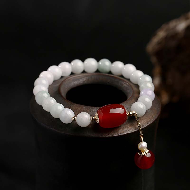 KarmaRipple's Authentic Ivory Jade Agate Protection Bracelet p2