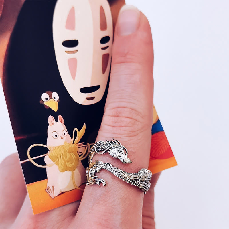 KarmaRipple's Vintage Dragon Pattern Protection Ring p6