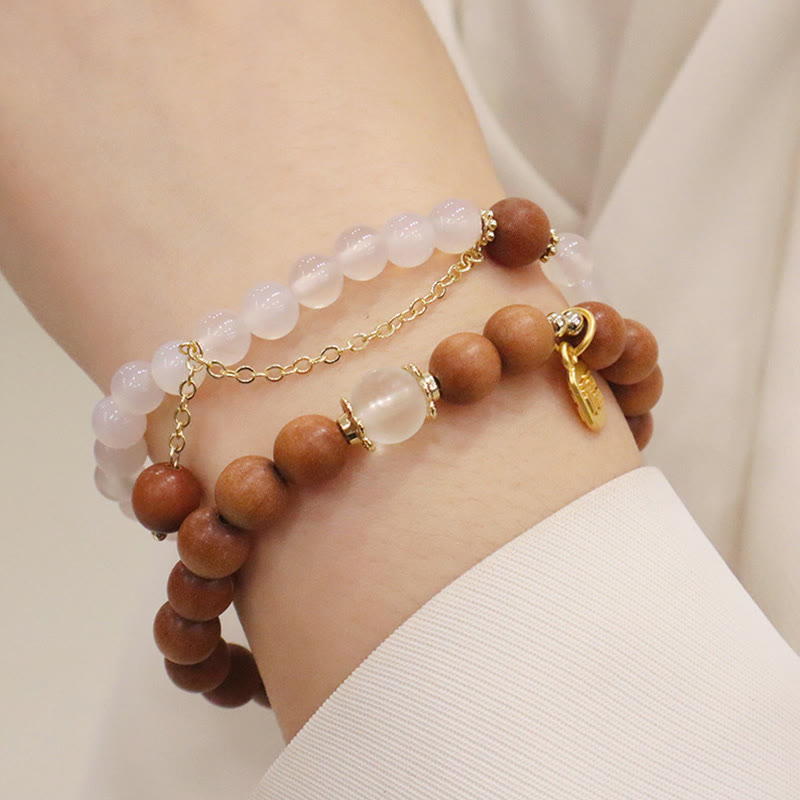 KarmaRipple's Sandalwood Cat's Eye Fu Character Talisman Protection Bracelet p17