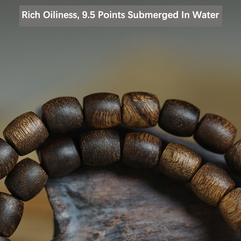 KarmaRipple's 999 Gold Rare Tarakan Agarwood Tibetan Old Spirit Bone Balance Strength Double Wrap Bracelet p6