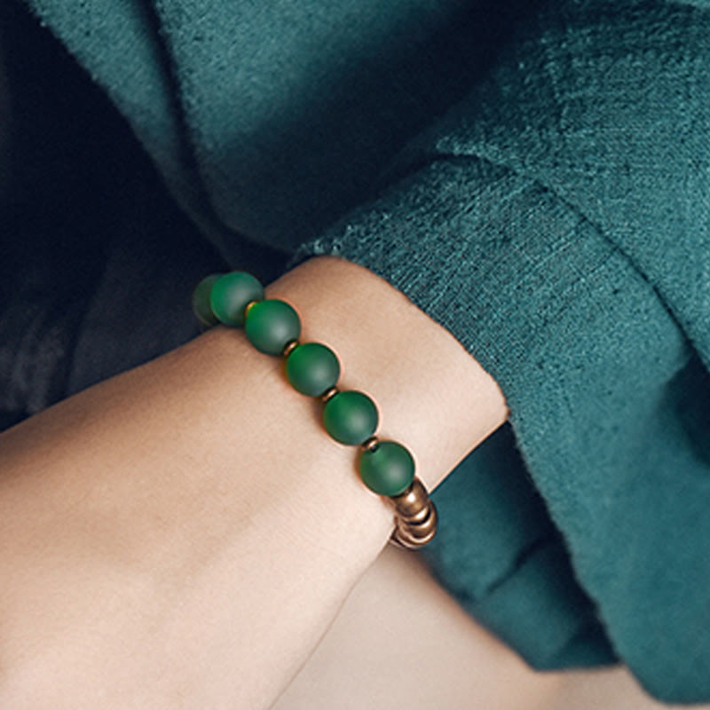 KarmaRipple's Tibetan Red Agate Green Agate Bronze Confidence Fortune Bracelet p9