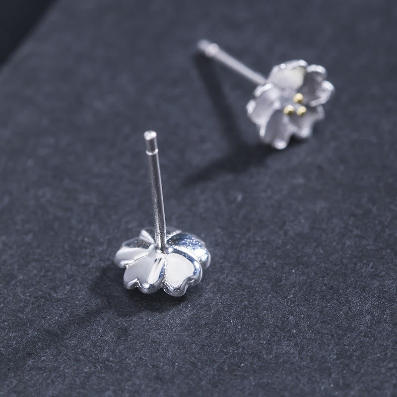 KarmaRipple's 925 Sterling Silver Cherry Blossoms Floral Calm Stud Earrings p4