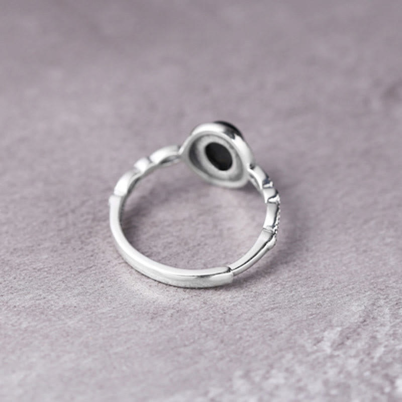 KarmaRipple's 925 Sterling Silver Black Onyx Fortune Ring p7