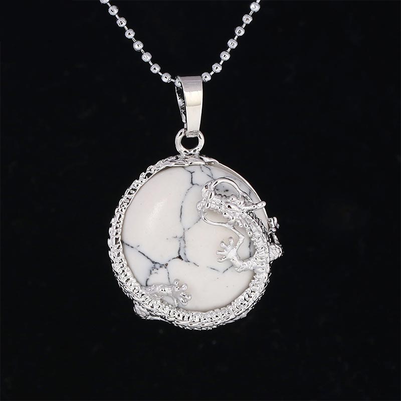 KarmaRipple's Chinese Dragon Authentic Quartz Gemstone Balancing Energy Pendant Necklace p17