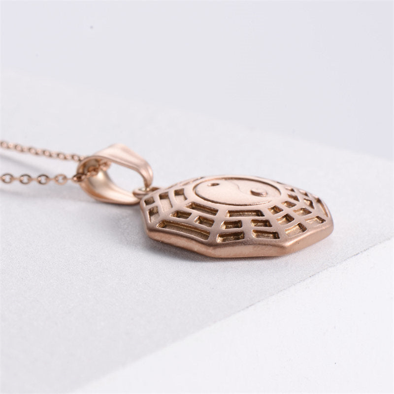 KarmaRipple's Bagua Yin Yang Titanium Steel Balance Pendant Chain Necklace p11