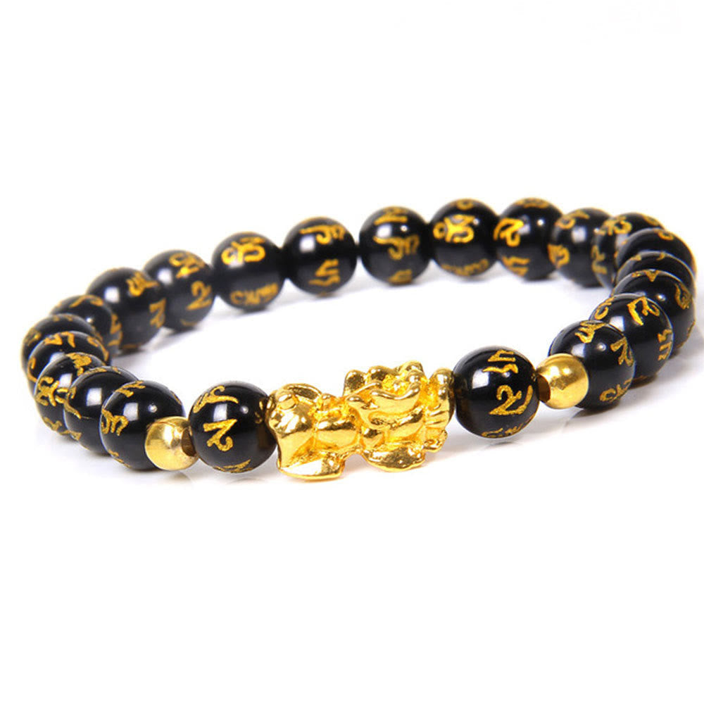 KarmaRipple's FengShui Fortunate Pixiu Obsidian Wealth Bracelet p1