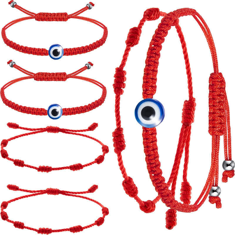 KarmaRipple's 4Pcs Evil Eye Seven Weave Red String Protection Bracelet p18