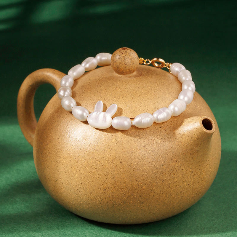 KarmaRipple's Authentic Pearl Cute Rabbit Sincerity Bracelet p2