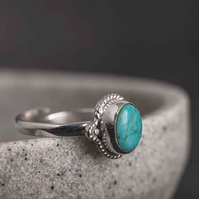 KarmaRipple's 925 Sterling Silver Turquoise Wisdom Love Ring p16