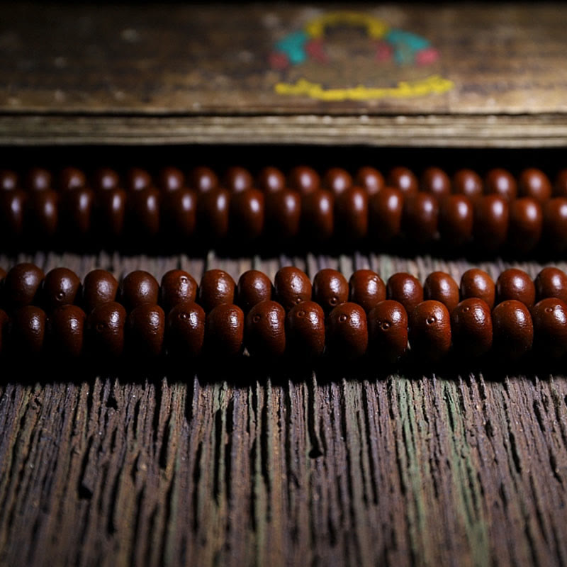 KarmaRipple's Authentic Tibet 108 Mala Beadwork Purple Bodhi Seed Three-eyed Dzi Bead Bronze Dorje Balance Bracelet p13