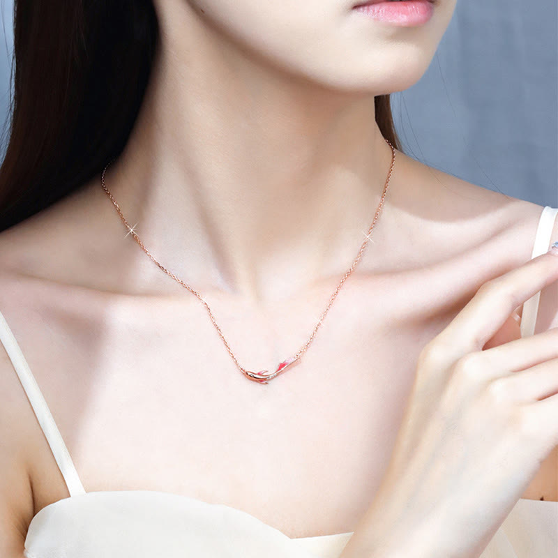 KarmaRipple's 925 Sterling Silver Koi Fish Fortune Zircon Prosperity Pendant Necklace p9