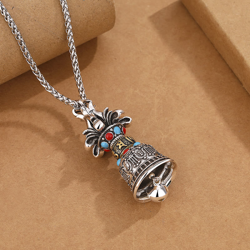KarmaRipple's Tibetan Om Mani Padme Hum Dorje Vajra Bell Strength Pendant Necklace p3