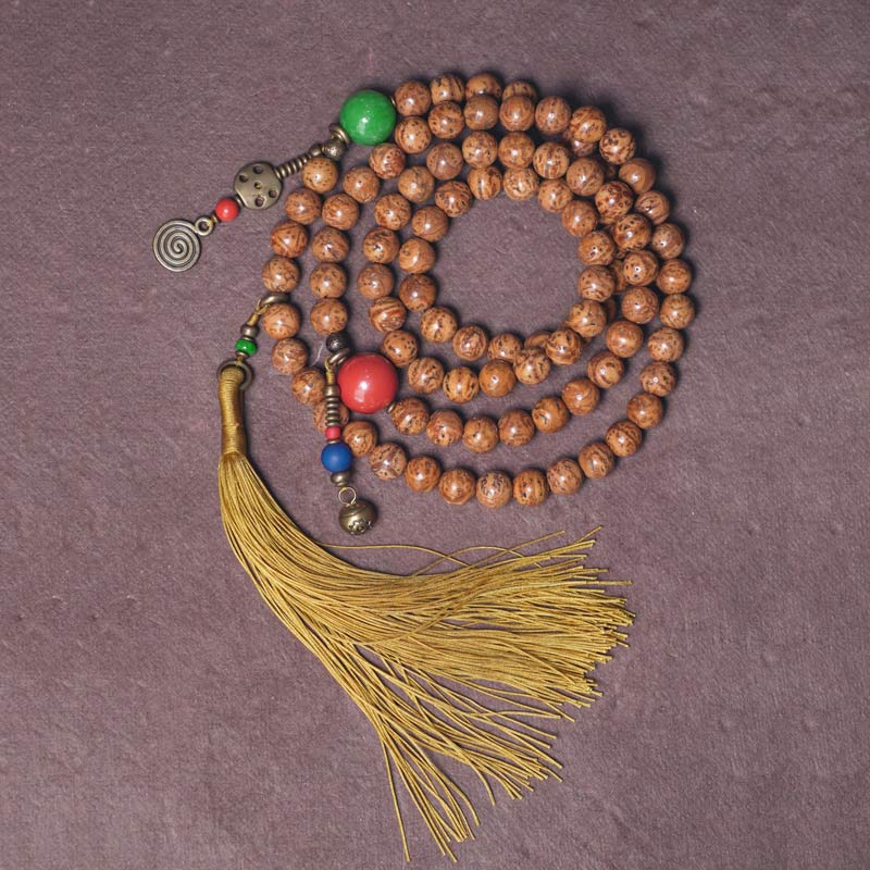 KarmaRipple's 108 Mala Beadwork Bodhi Seed Wisdom Peace Tassel Bracelet p15