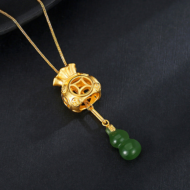 KarmaRipple's Auspicious Feng Shui Money Bag Jade Necklace Pendant p10