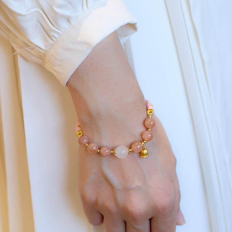 KarmaRipple's Sun Stone Golden Silk Jade Lily of the Valley Talisman Positive Bracelet Bangle p9