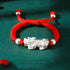 999 Sterling Silver PiXiu / Red Rope(Bracelet Size 12+4cm)