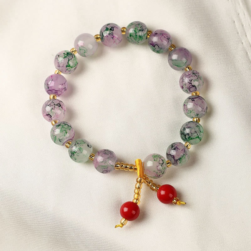 KarmaRipple's Liuli Glass Bead Blessing Balance Bracelet p16