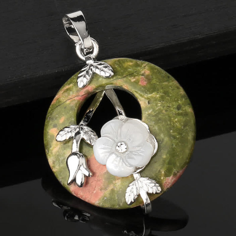 KarmaRipple's Various Gemstone Amethyst Green Aventurine Flower Balancing Pendant Necklace p32