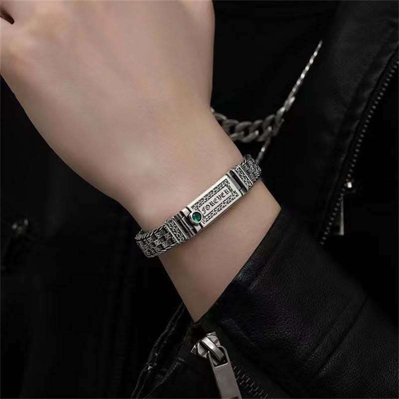 KarmaRipple's Tibetan Om Mani Padme Hum Tang Dynasty Flower Design Bronze Peace Chain Bracelet p5