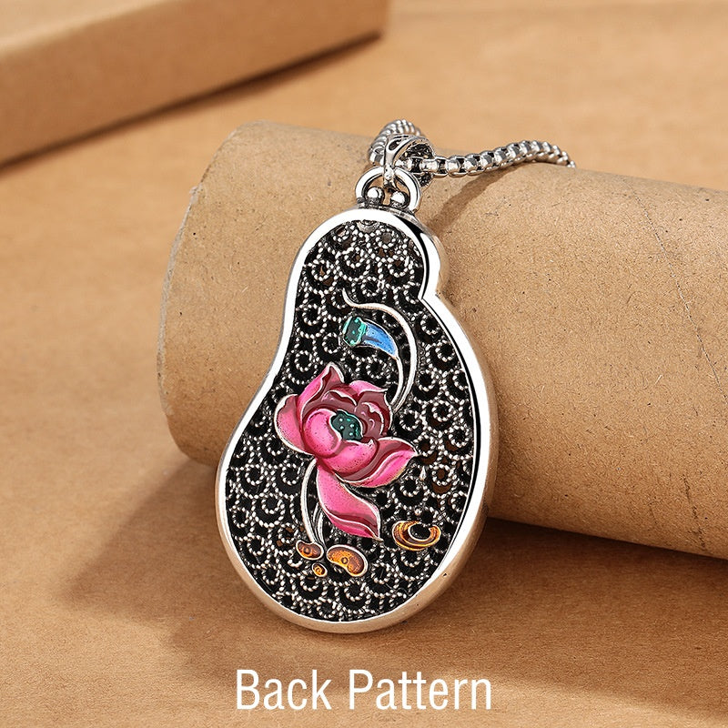 KarmaRipple's Avalokitesvara Lotus Design Bronze Wealth Pendant Necklace p2