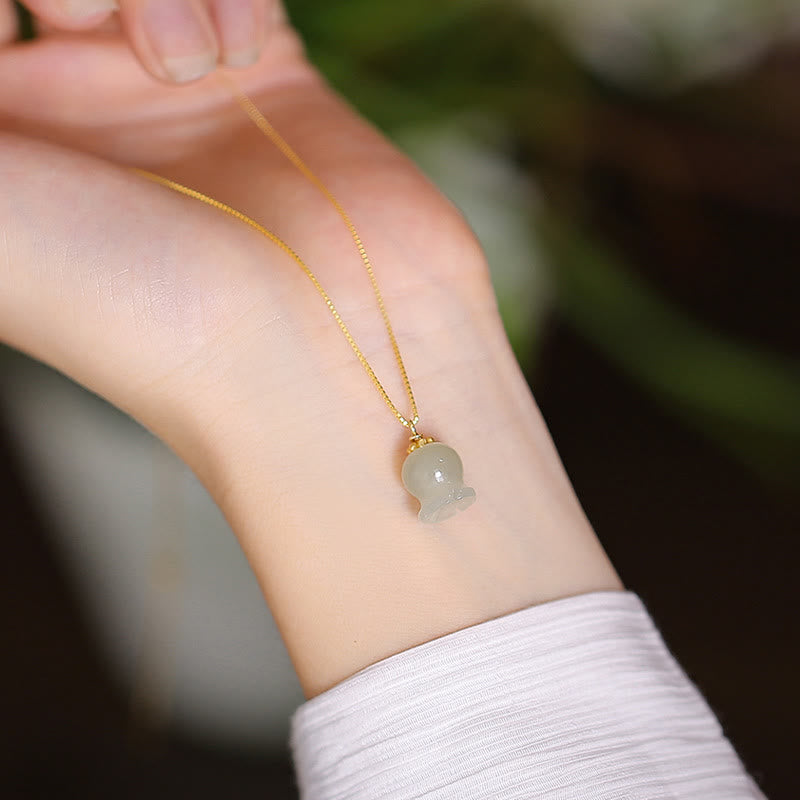 KarmaRipple's 925 Sterling Silver Authentic Hetian Jade Cyan Jade Fortune Laughing Buddha Butterfly Pendant Necklace p58