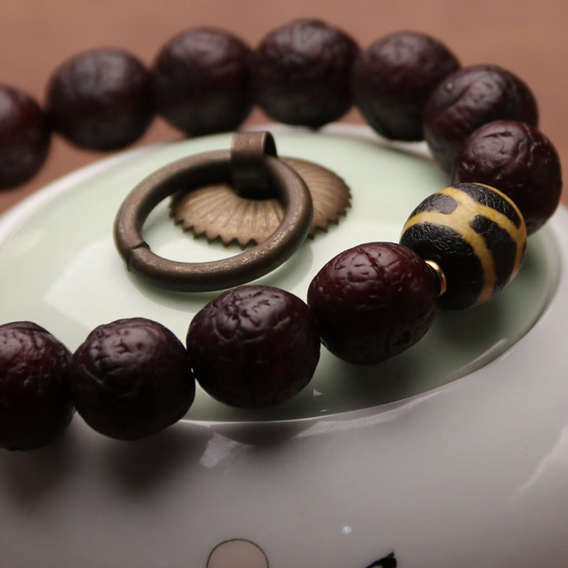 KarmaRipple's Tibetan Bodhi Seed Agate Bead Fortune Wealth Tassel Talisman Wrist Mala p14