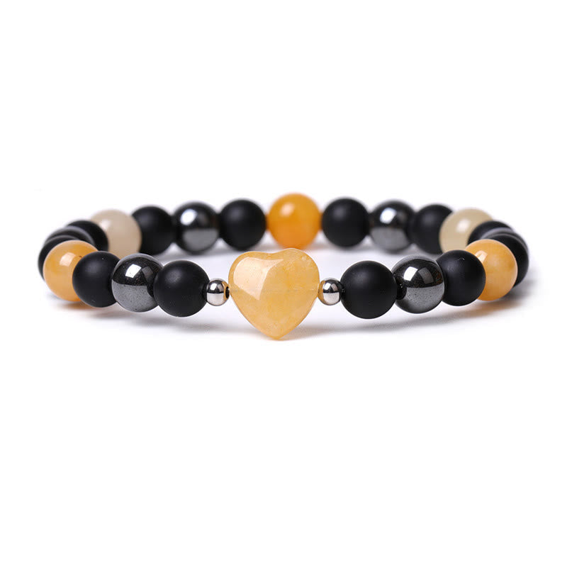 KarmaRipple's Black Onyx Tiger Eye Stone Gemstone Love Heart Protection Bracelet p30