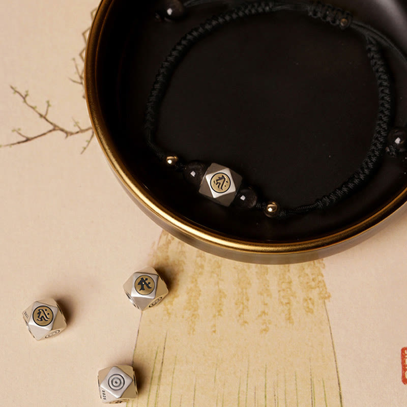 KarmaRipple's Handmade 925 Sterling Silver Chinese Zodiac Natal Buddha Cinnabar Calm Woven Bracelet p7