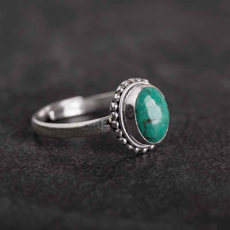 KarmaRipple's 925 Sterling Silver Turquoise Wisdom Love Ring p12