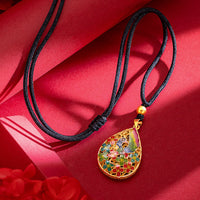 KarmaRipple's Colorful Phoenix Flower Fortune Strength Pendant Necklace