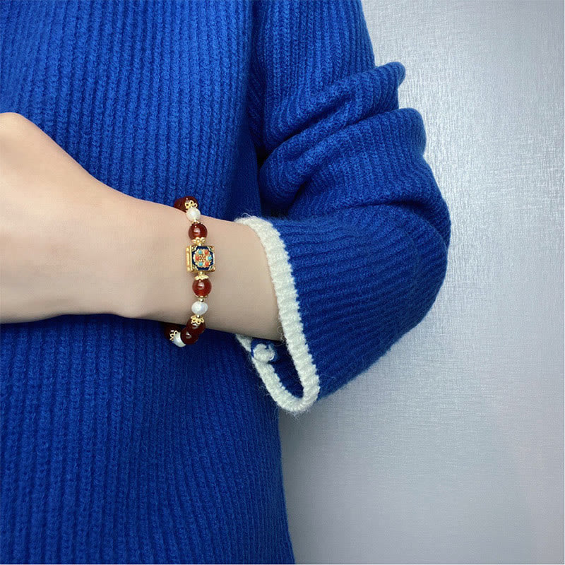 KarmaRipple's Red Agate Pearl Confidence Self-acceptance Bracelet p13