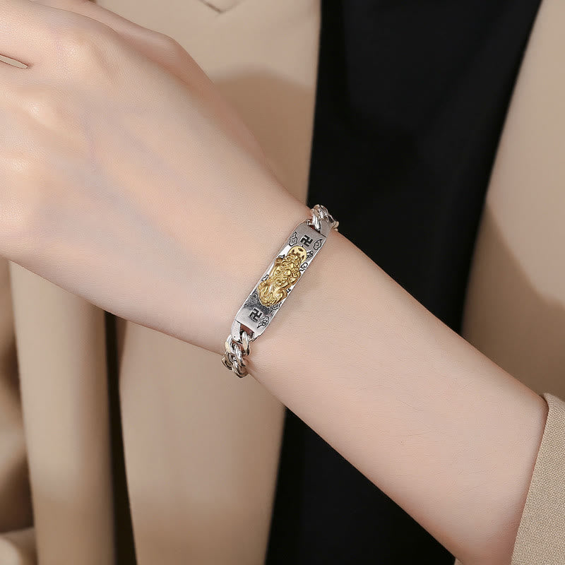 KarmaRipple's Om Mani Padme Hum Pixiu Swastika Spring Buckle Wisdom Bracelet p5