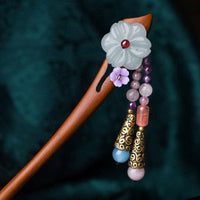 KarmaRipple's Red Sandalwood Amethyst Aventurine Protection Hairpin Decoration