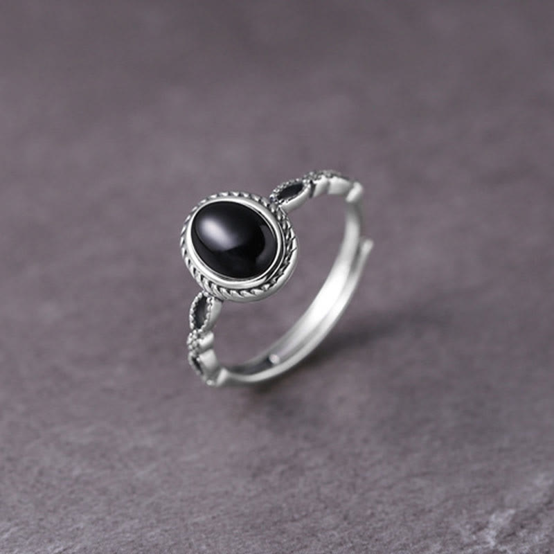 KarmaRipple's 925 Sterling Silver Black Onyx Fortune Ring p2