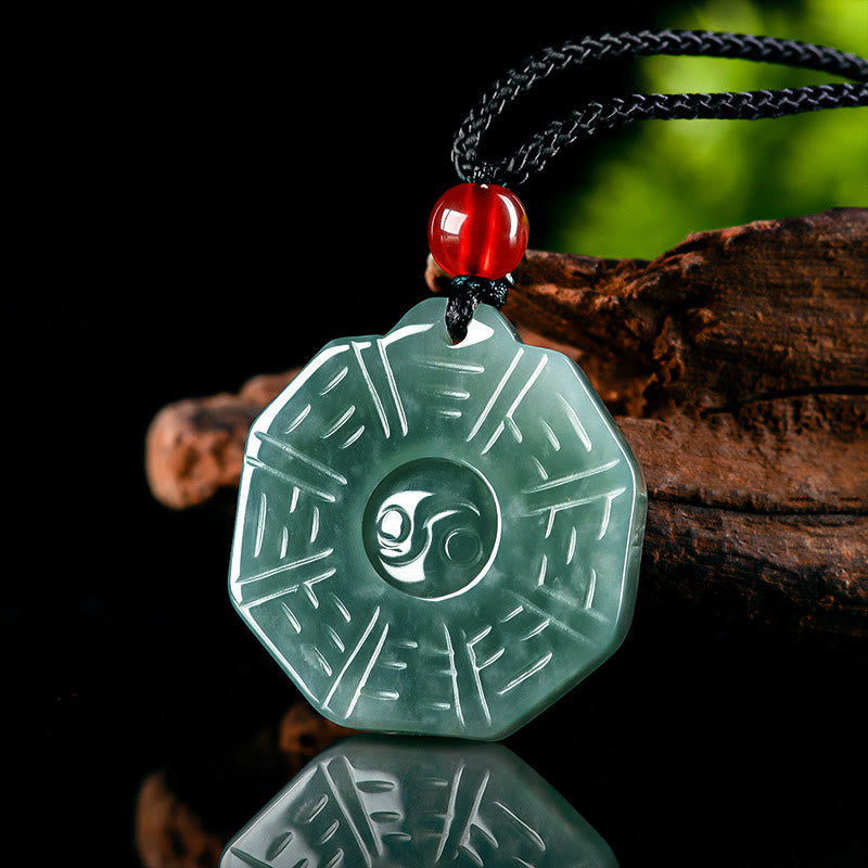 KarmaRipple's Authentic Jade FengShui Bagua Yin Yang Prosperity Pendant Necklace p2