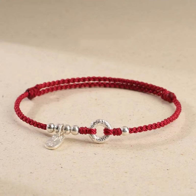 KarmaRipple's 925 Sterling Silver Auspicious Clouds Peace Buckle Safe And Sound Bracelet Anklet p24