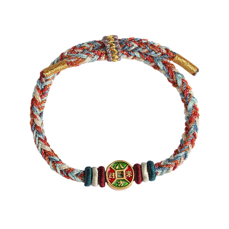 KarmaRipple's ???A Flash Sale- Colorful Rope Wealth Comes From All Directions Handmade Eight Thread Peace Weave Fortune Bracelet p8